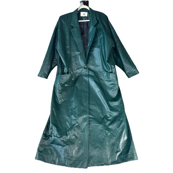 Vintage Thermo JAC TJ Light weight Trench Long Green Jacket Size 14 - Picture 2 of 13